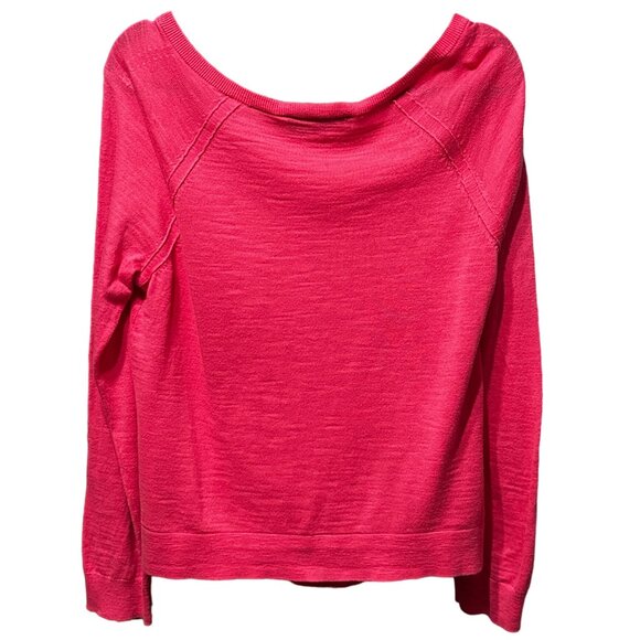 LOFT size L lightweight cotton pink long sleeve button cardigan - Picture 3 of 7